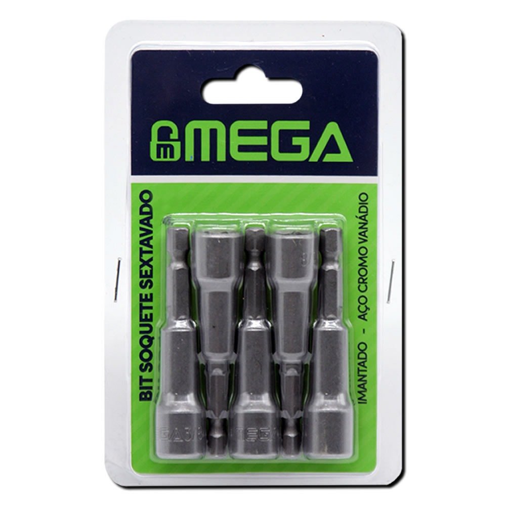 Bit Soquete Sextavado Magnetico 1/4 - 5/16 - 3/8 - 7/16 - 1/2