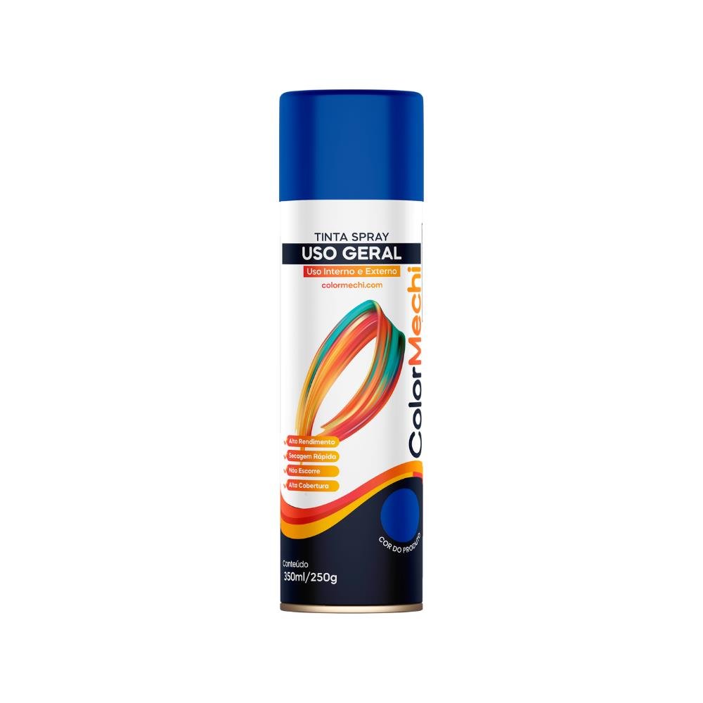 Tinta Spray 350Ml Uso Geral Azul Escuro Colormechi