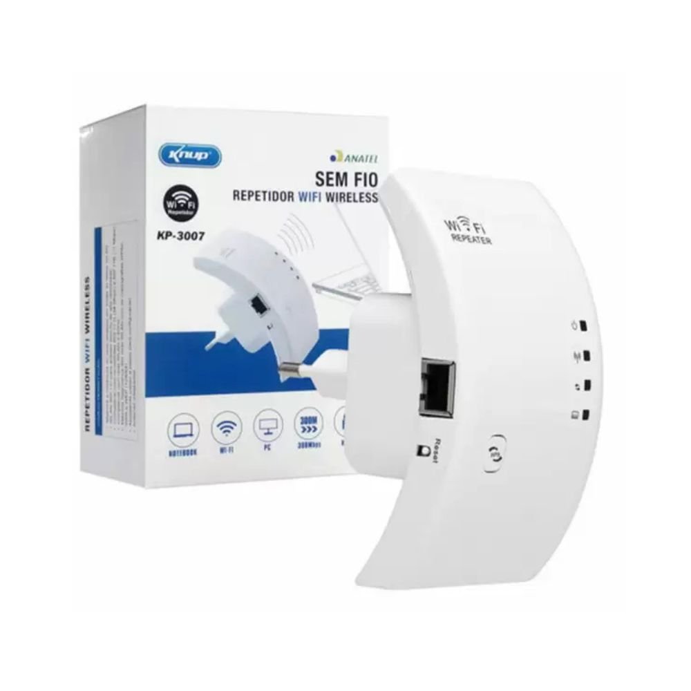 Repetidor de Sinal KP-3007 Wireless-N 300 Mbps Knup