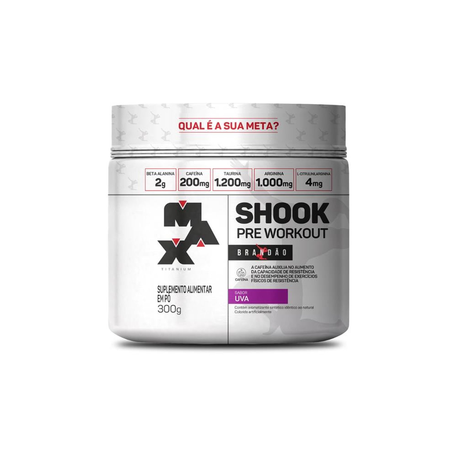 Pré Treino Shook Pré-Workout Linha Rafael Brandão 300g Uva