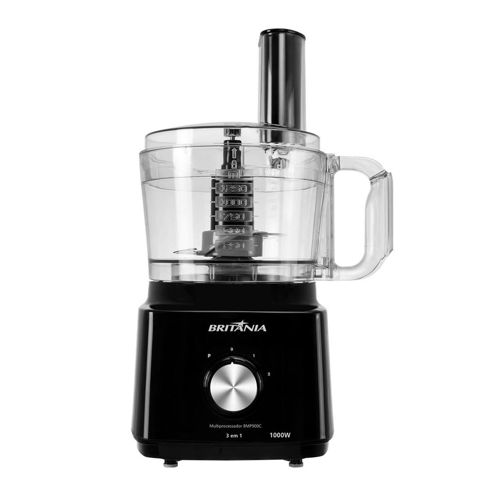 Multiprocessador de Alimentos Britânia BMP900 - 3 em 1, 1000W, Preto, 220V