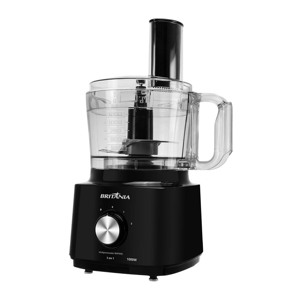 Multiprocessador de Alimentos Britânia BMP900 - 3 em 1, 1000W, Preto, 220V