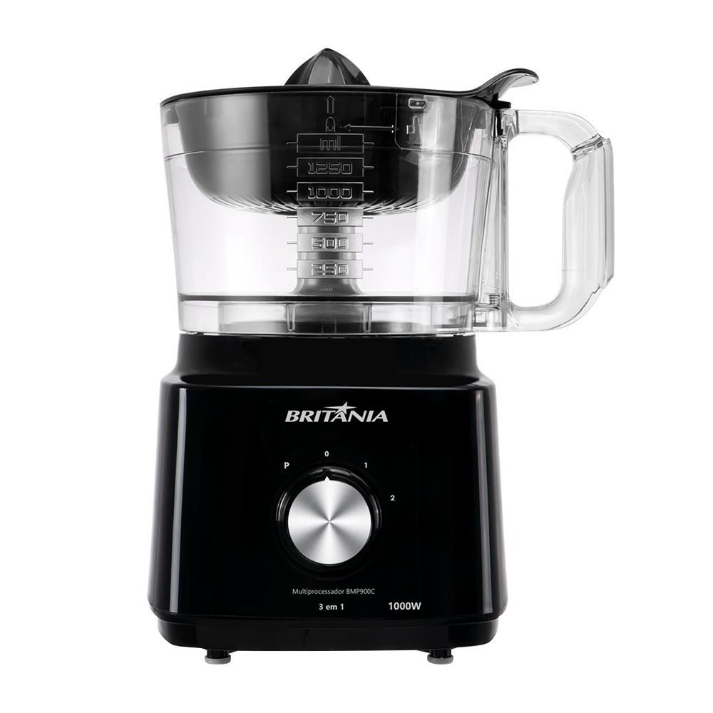 Multiprocessador de Alimentos Britânia BMP900 - 3 em 1, 1000W, Preto, 220V