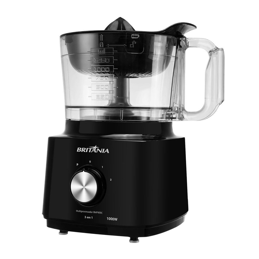 Multiprocessador de Alimentos Britânia BMP900 - 3 em 1, 1000W, Preto, 220V