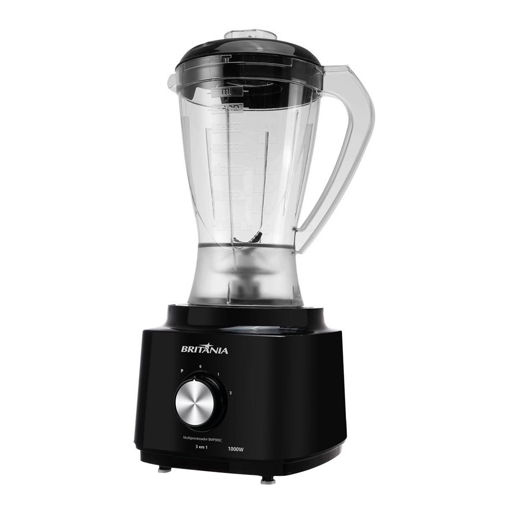 Multiprocessador de Alimentos Britânia BMP900 - 3 em 1, 1000W, Preto, 220V