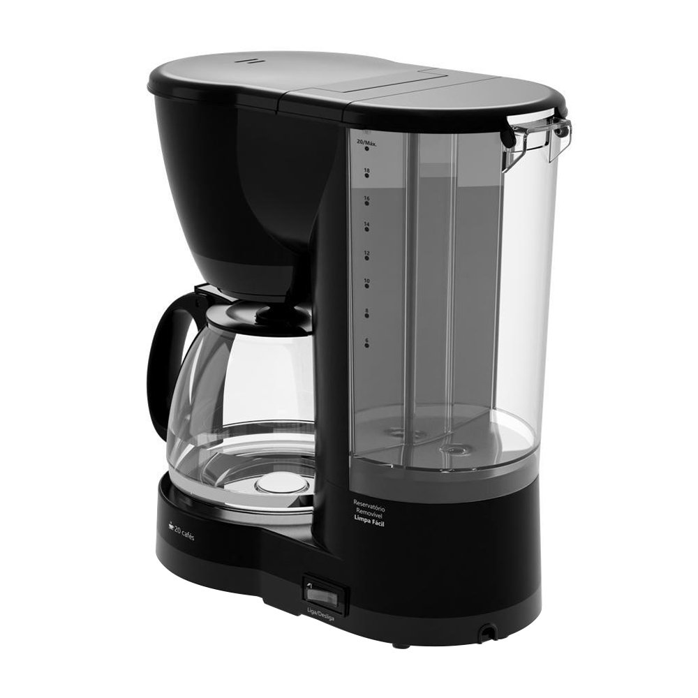 Cafeteira Britânia BCF20A - 20 Xícaras, Jarra De Vidro, Preto, 220V