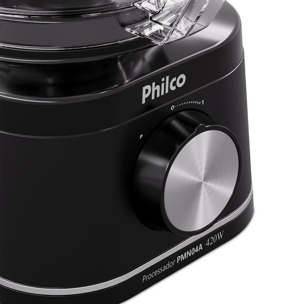 Processador Philco PMN04A - 1 Velocidade + Pulsar, 420W, Preto, 110V