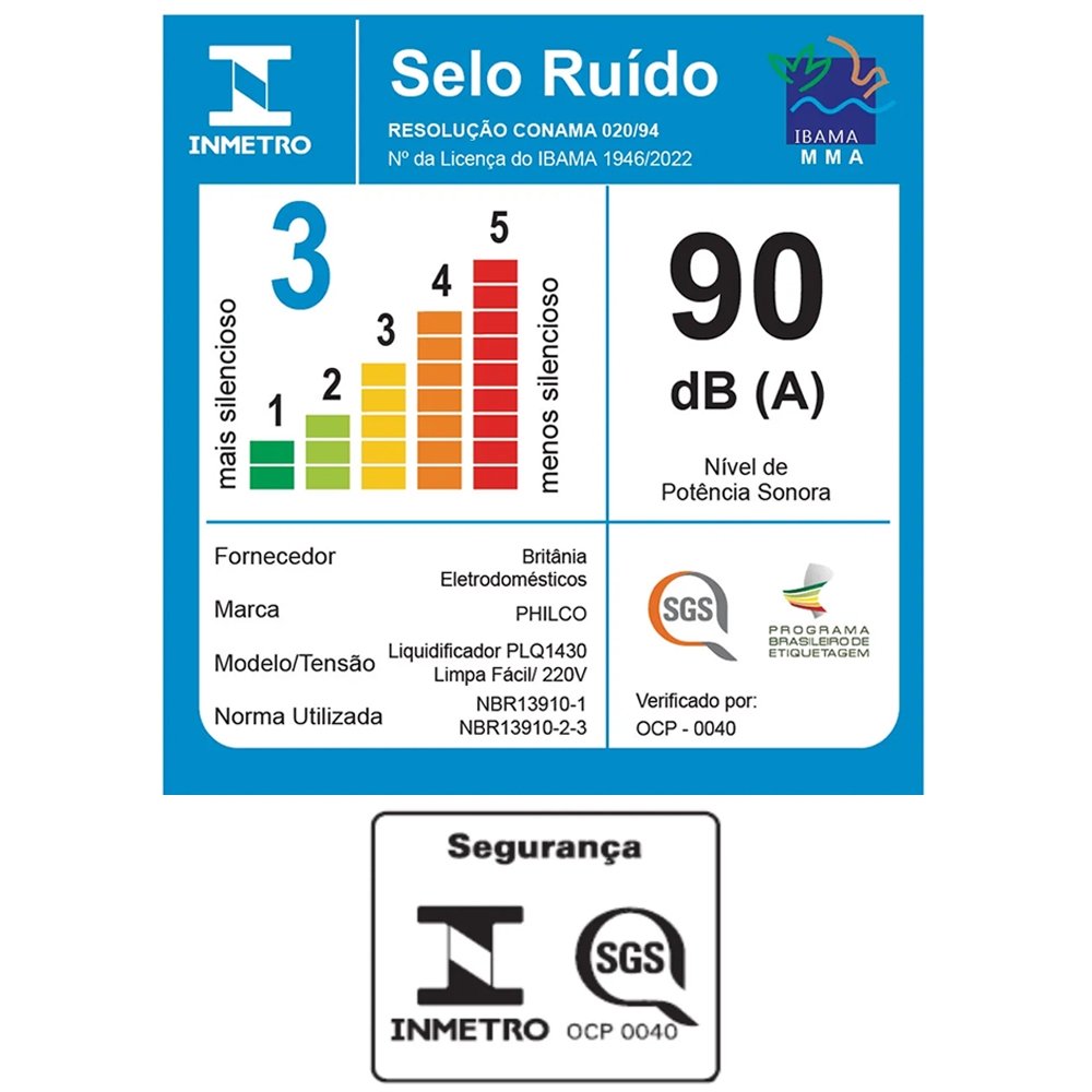Liquidificador Philco PLQ1430P 1400W 12 Velocidades + Pulsar - Copo Tritan, 3 Litros, Preto, 110V