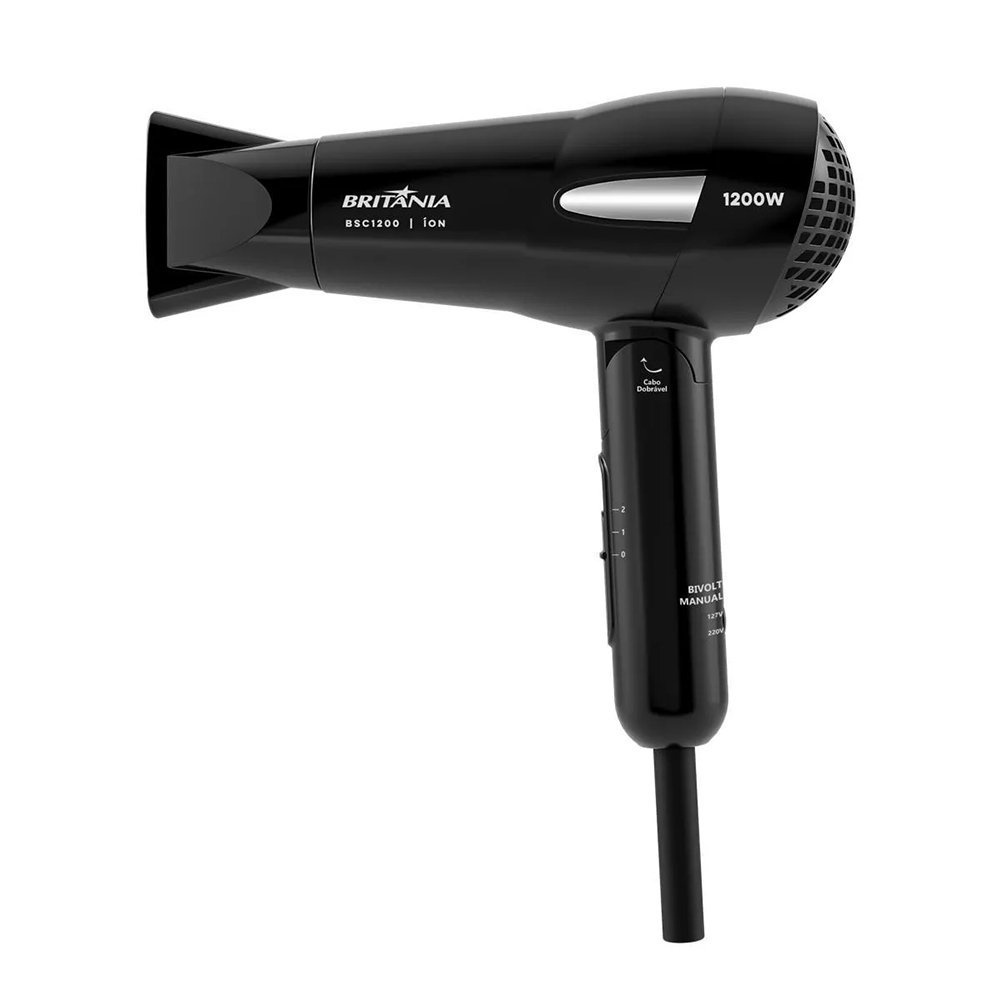 Secador Britânia Travel BSC1200 - 1200W, 2 Temperaturas, 2 Velocidades, Bivolt