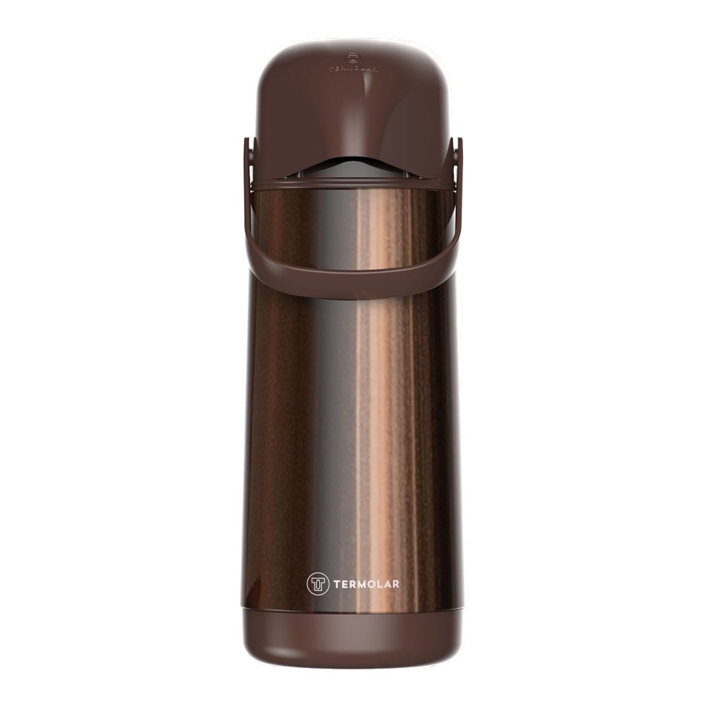 Garrafa Térmica Termolar Lúmina com Tampa de Pressão Inox Marrom 1L