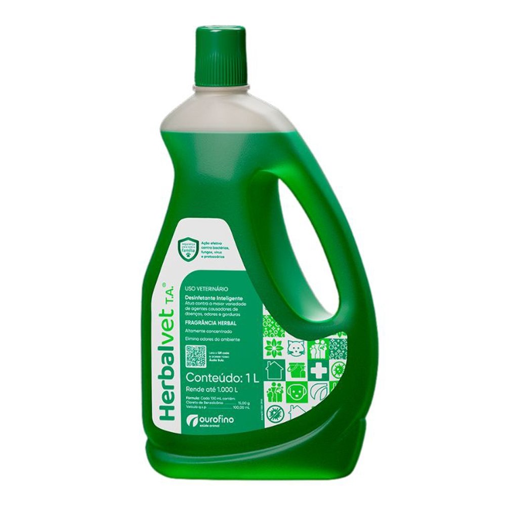 Herbalvet T.A Ourofino Desinfetante Amônia Quaternária 1 Litro