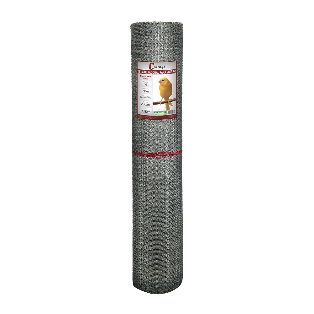 Tela Hexagonal para Viveiro Comep Zincagem Leve 1,50m x 50m
