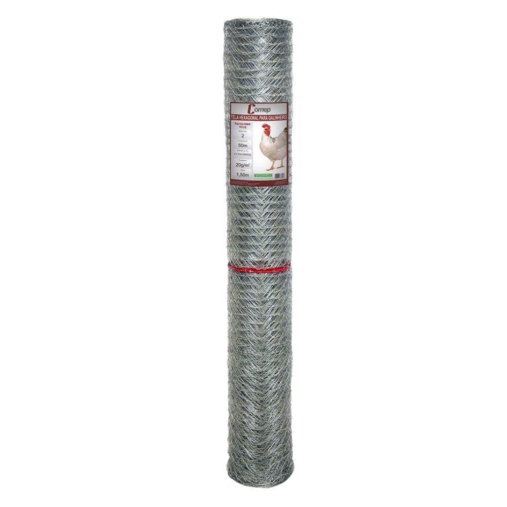 Tela Hexagonal Comep para Galinheiros com Zincagem Leve 2x22x1,50m 50m