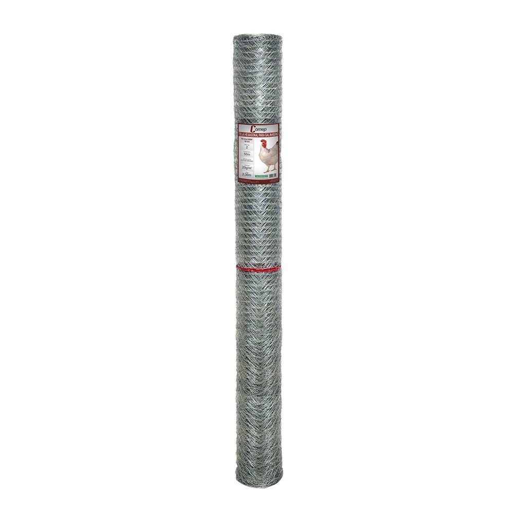 Tela Hexagonal Comep para Galinheiros Zincagem Leve 2x22x2,00m 50m