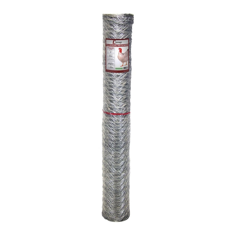 Tela Hexagonal Comep para Galinheiros Zincagem Leve 2x23x1,50m 50m