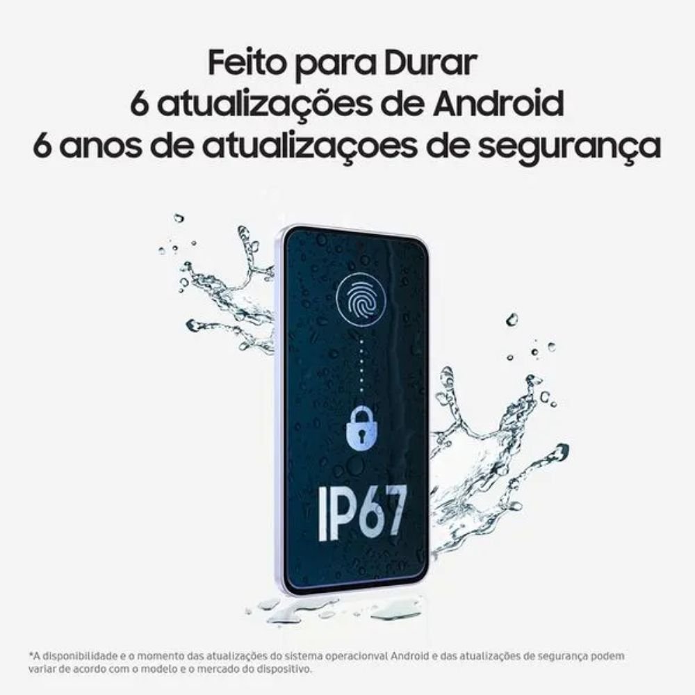Smartphone Samsung Galaxy A36 5G Tela 6.7 128GB 6GB RAM Camera Tripla 50MP AI Preto