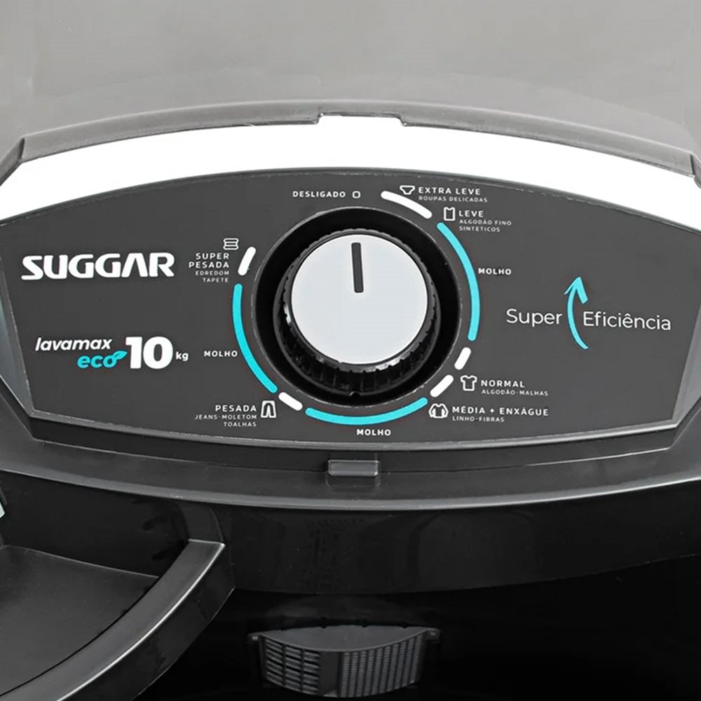 Lavadora de Roupas Semi Automática Suggar Lavamax LE1021 - Eco, 10kg, Preto, 110V