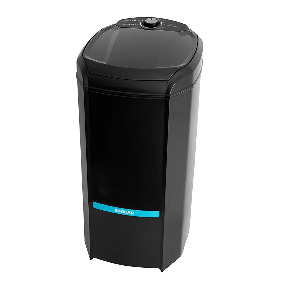 Lavadora de Roupas Semi Automática Suggar Lavamax LE1521 - Eco 15kg, Preto, 110V