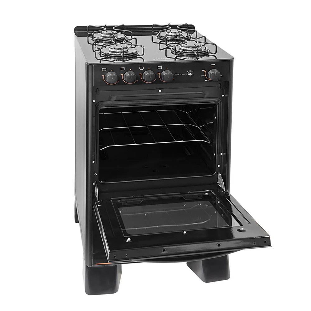 Fogão de Piso Suggar Cook Glass - Mesa de Vidro, Preto, Bivolt