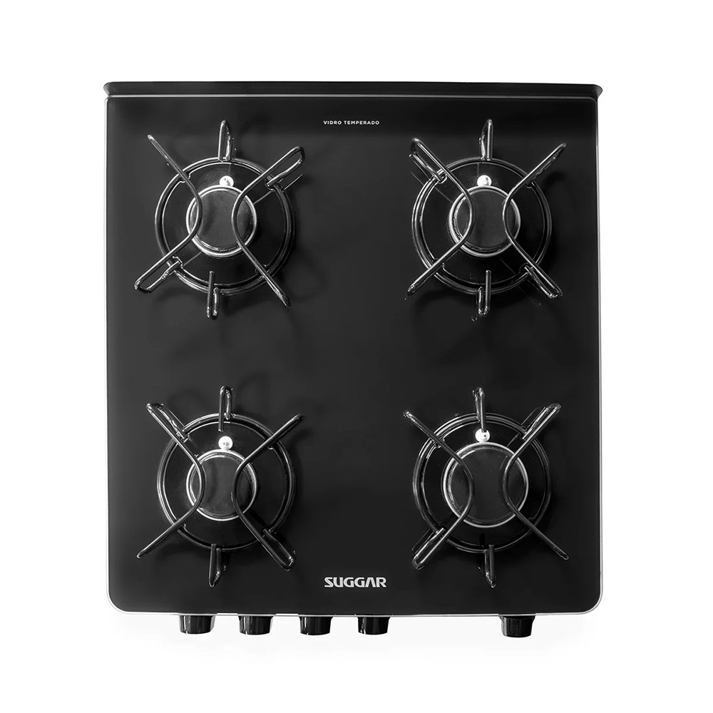 Fogão de Piso Suggar Cook Glass - Mesa de Vidro, Preto, Bivolt