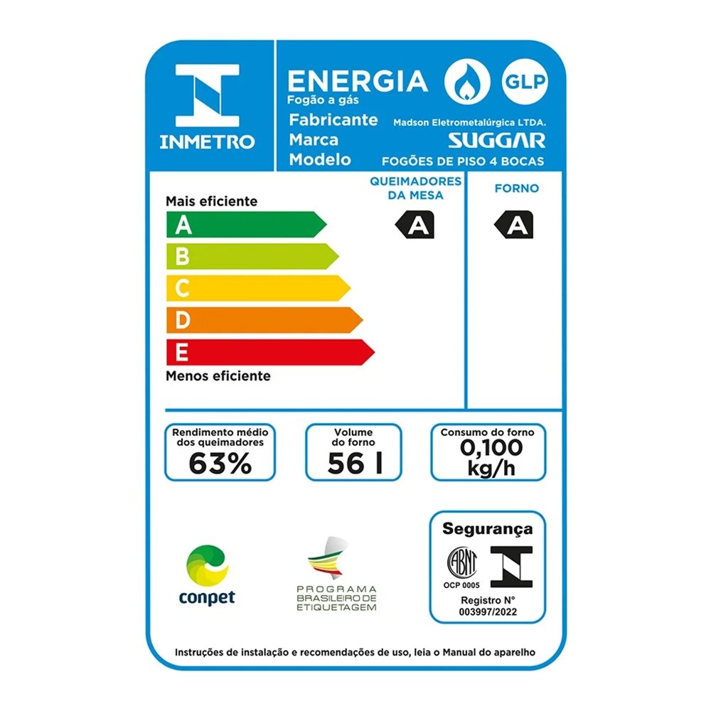 Fogão de Piso Suggar Cook Glass - Mesa de Vidro, Preto, Bivolt