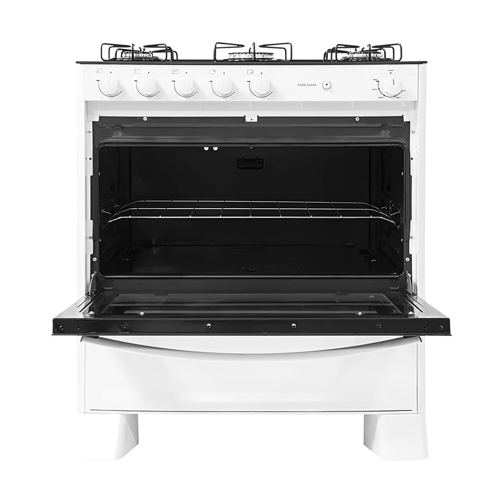 Fogão De Piso 5 Bocas Suggar Cook Glass - Mesa De Vidro, Branco, Bivolt
