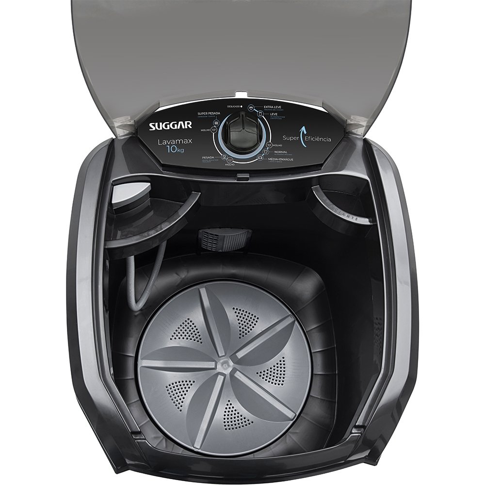 Lavadora De Roupas Semi Automática Suggar Lavamax Lx1021 - 10Kg, Preto, 110V