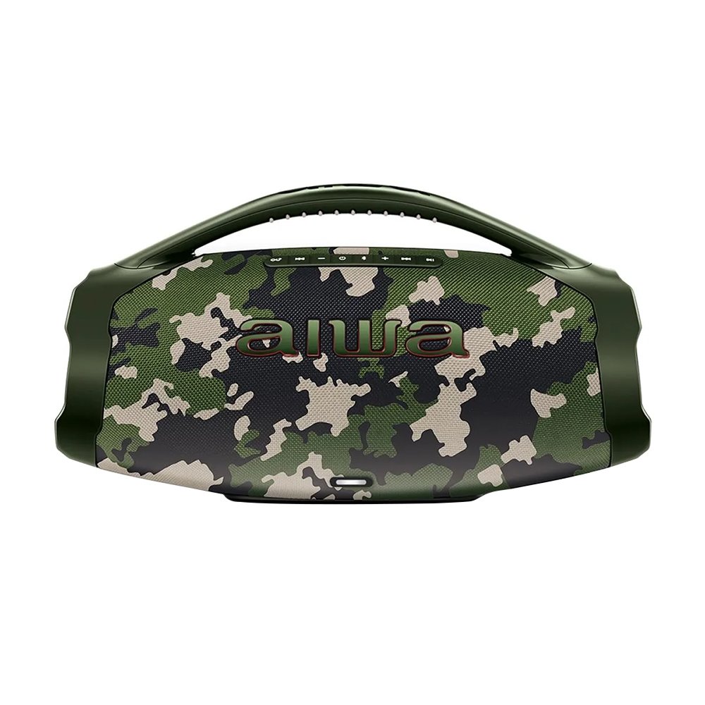 Caixa de Som Aiwa Boombox Plus AWS-BBS-01-GR - 200W RMS, Bateria de Até 30 horas, Verde Camuflado