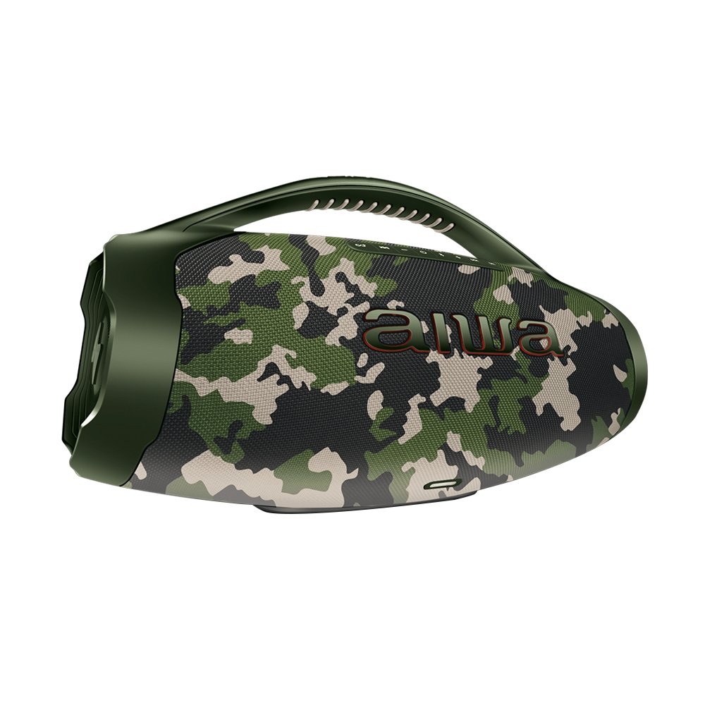 Caixa de Som Aiwa Boombox Plus AWS-BBS-01-GR - 200W RMS, Bateria de Até 30 horas, Verde Camuflado