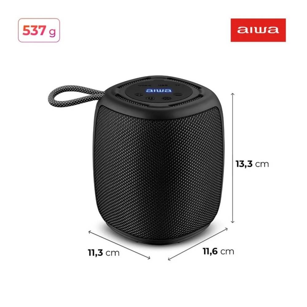 Caixa de Som Aiwa Mini Speaker AWS-SP-03-B - Bateria, 15W RMS, Preto