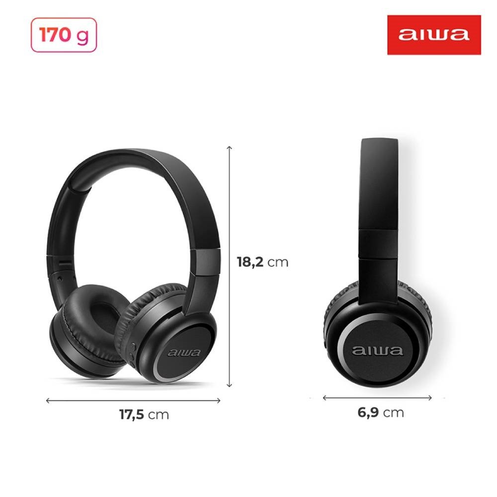 Fone de Ouvido Aiwa AWS-HP-03-B - Bluetooth, Preto