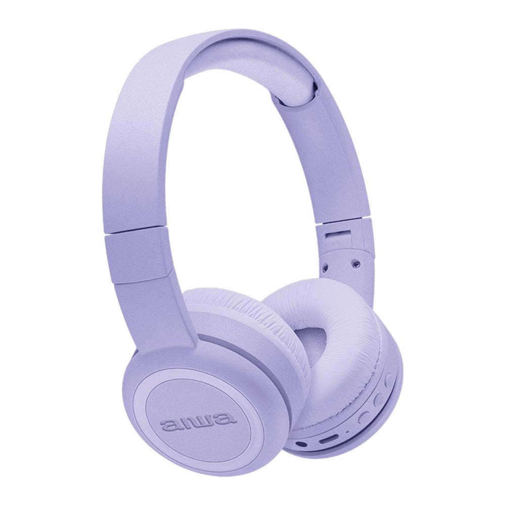 Fone De Ouvido Aiwa AWS-HP-03-P - Bluetooth 5.2, Conexão Dupla, Violeta