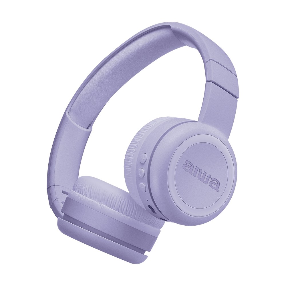 Fone De Ouvido Aiwa AWS-HP-03-P - Bluetooth 5.2, Conexão Dupla, Violeta