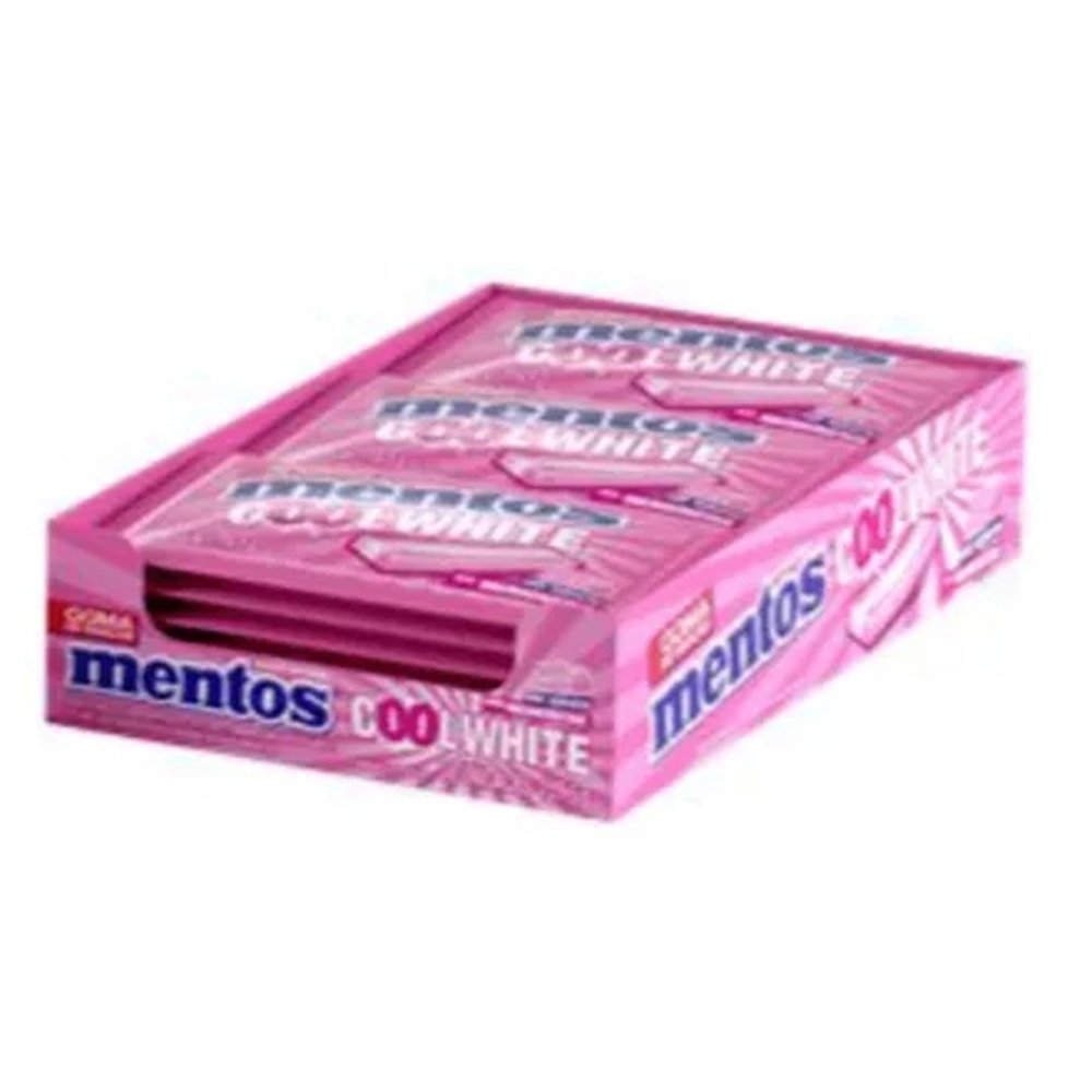 Chiclete Mentos Cool White Tutti Fresh 8,5g - Caixa com 15 Pacotes