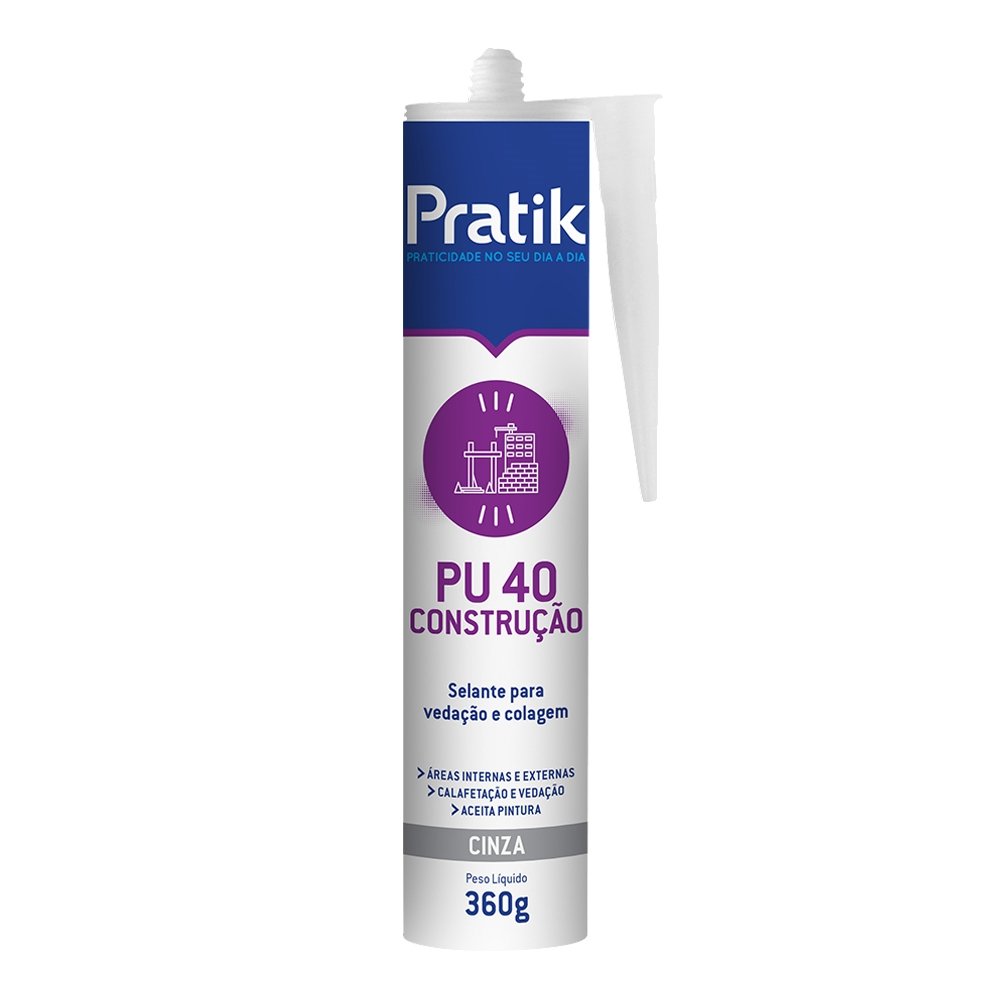 Adesivo Selante PU40 Pratik Cinza 360g | Martins Atacado