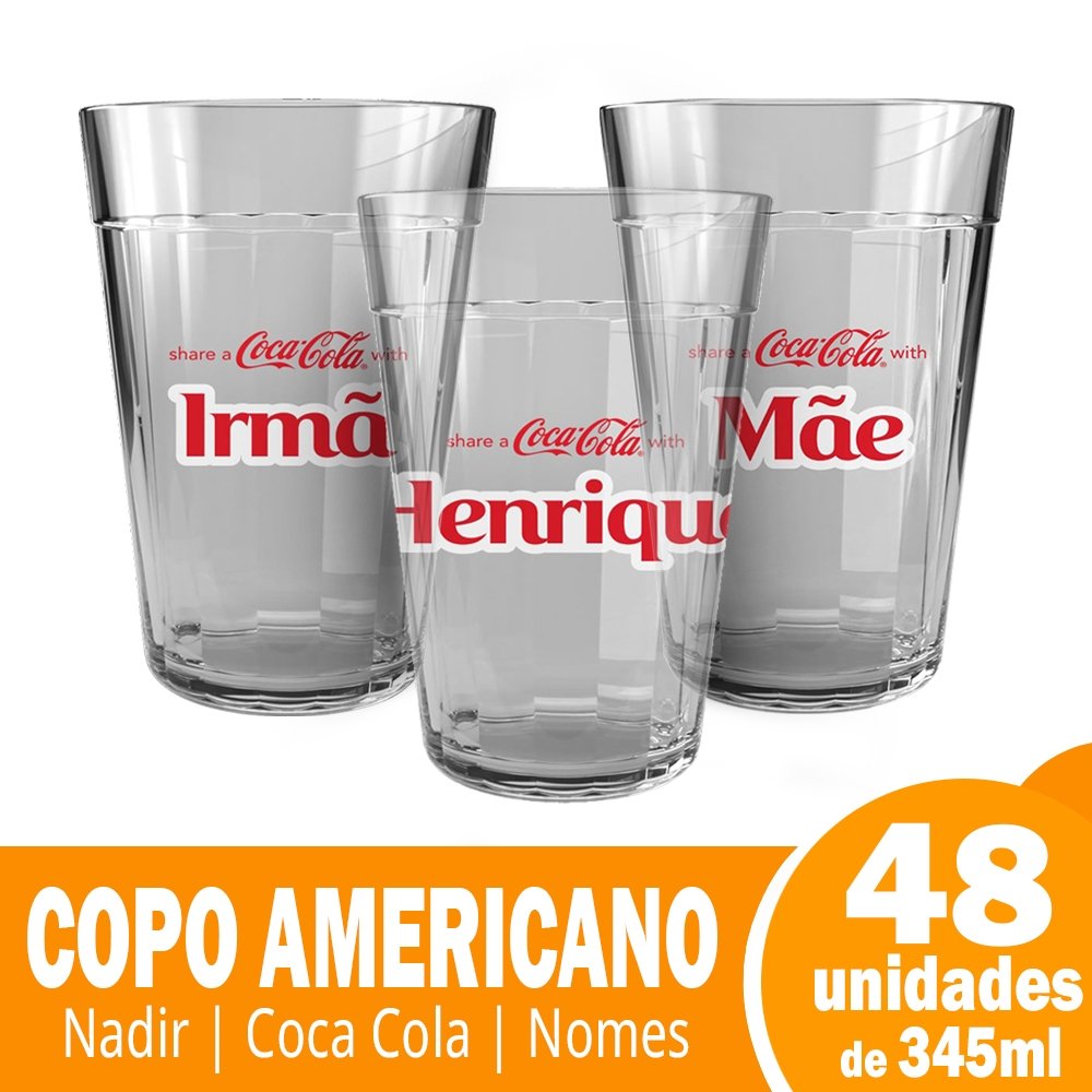 COPO AMERICANO LONG DRINK COCA COLA NOMES 345ML 2910 48X1