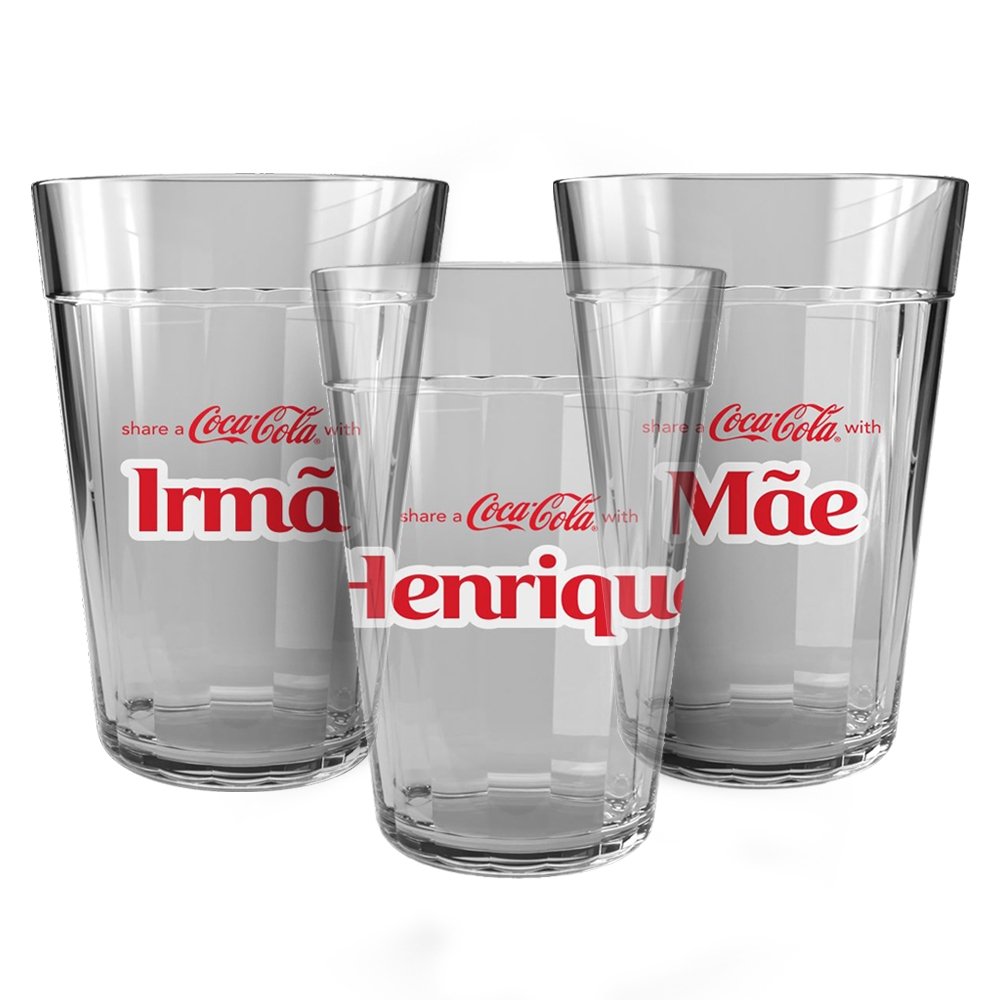 Copo Americano Long Drink Coca Cola Nomes Sortidos 345ml - Embalagem com 48 Unidades