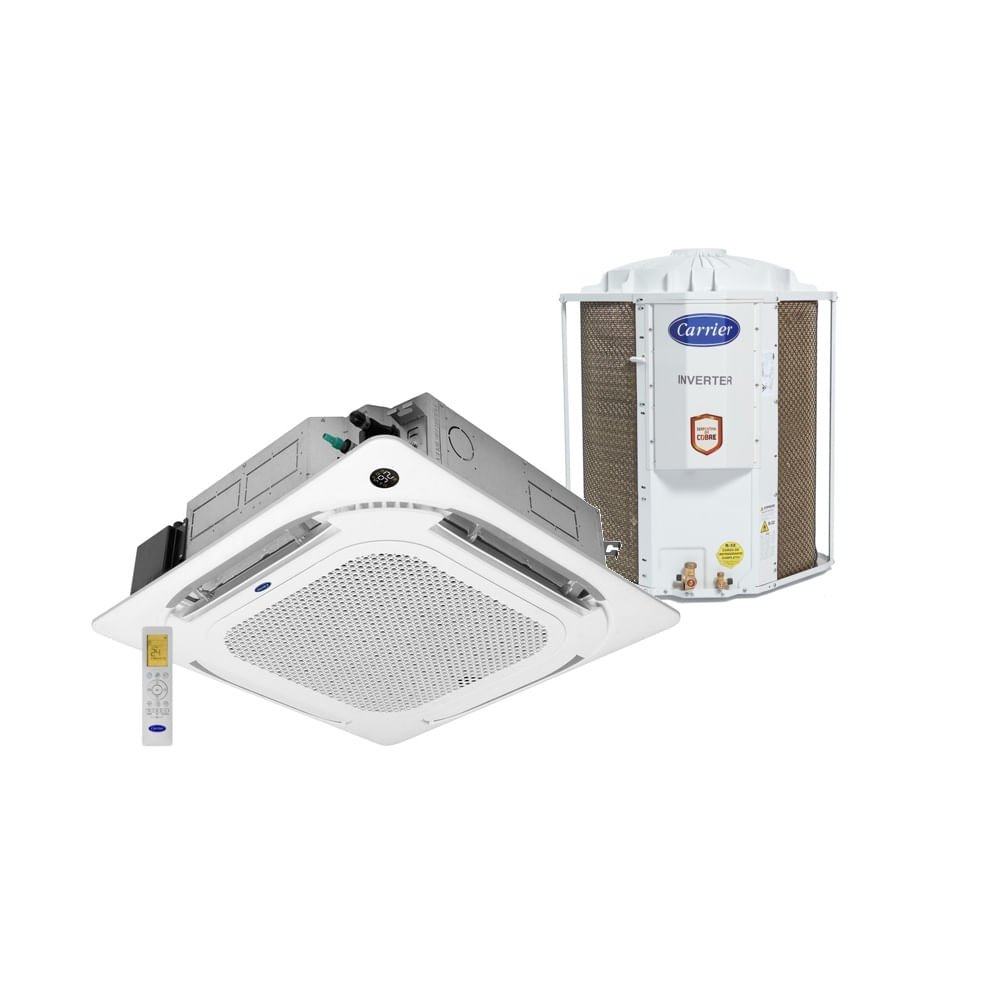 Ar Condicionado Split Inverter Cassete 4 Vias Carrier Connect 48000 BTU/h Frio Monofásico 38CCVE48515MC ¿ 220 Volts