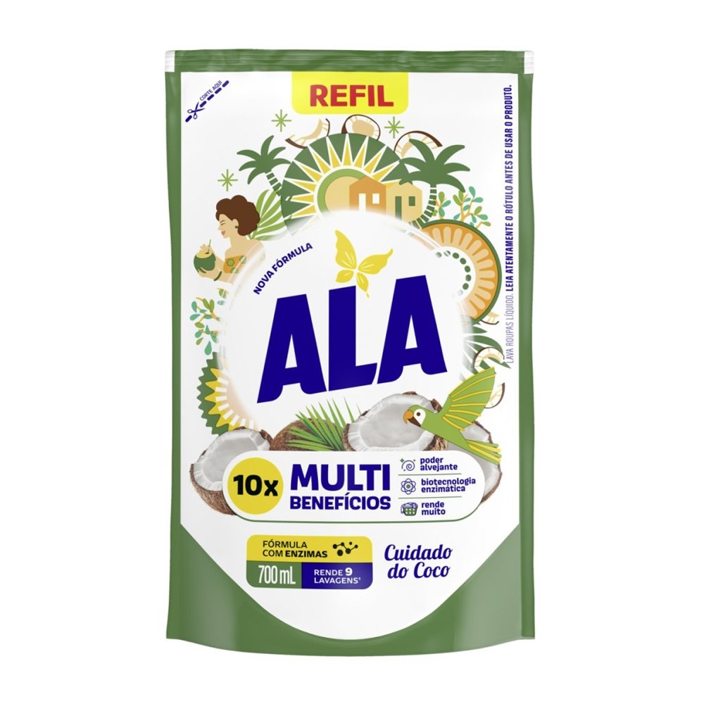 Sabão Líquido ALA Cuidado do Coco Refil 700ml