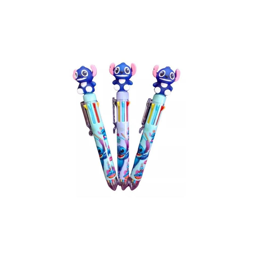 Caneta Divertida Stich 6 Cores Com 6 Unidades