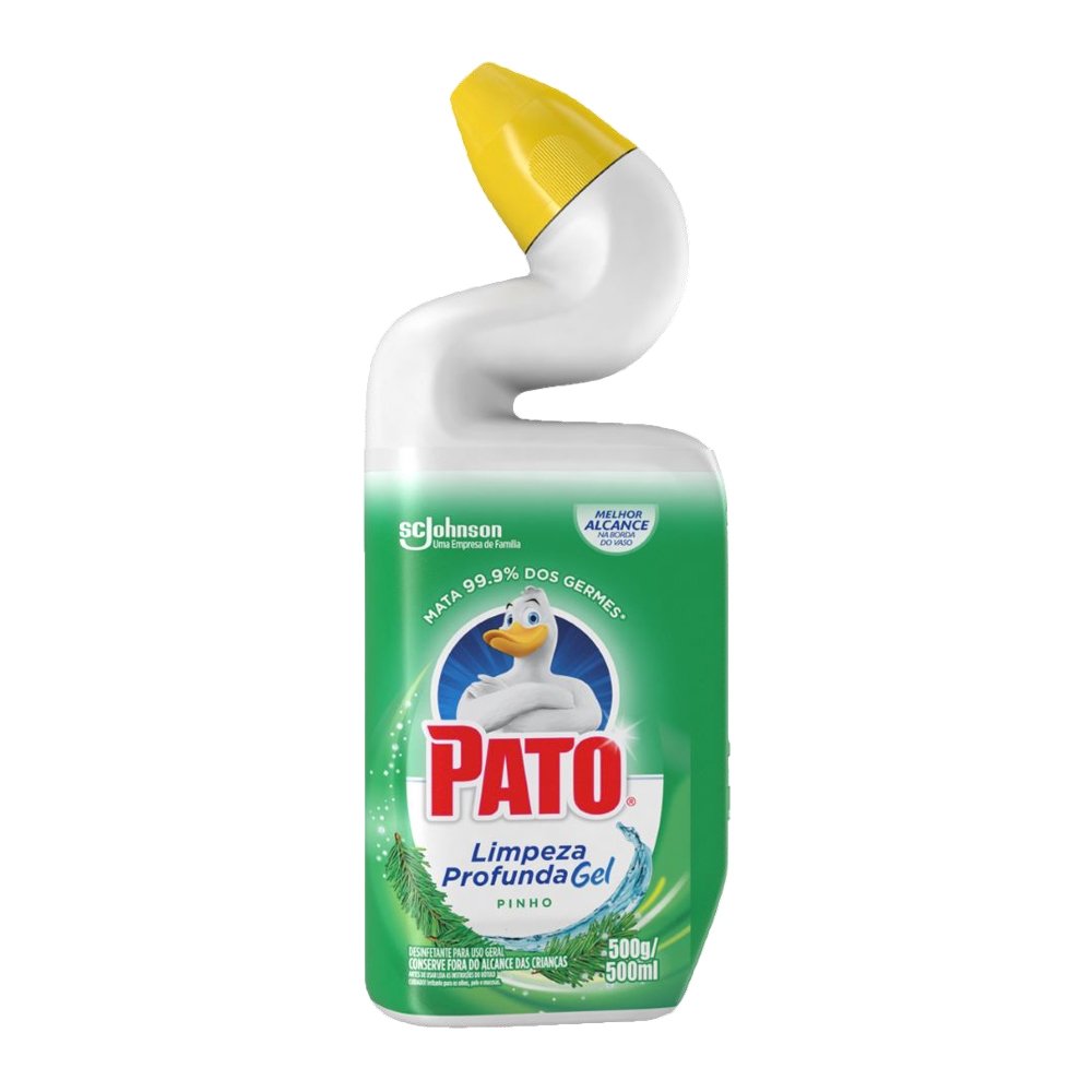 Limpador Sanitário Gel Pato para Limpeza Profunda Pinho 500ml - Embalagem com 12 Unidades