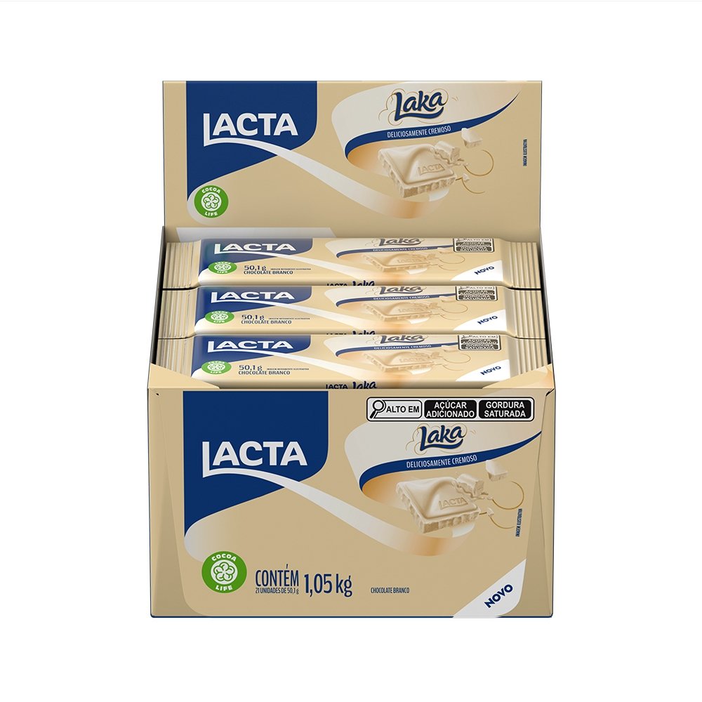 Chocolate Lacta Laka 50,1g - Embalagem com 21 Unidades