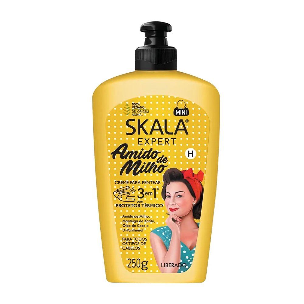 Creme de Pentear Skala Amido de Milho 250g - Embalagem com 2 Unidades