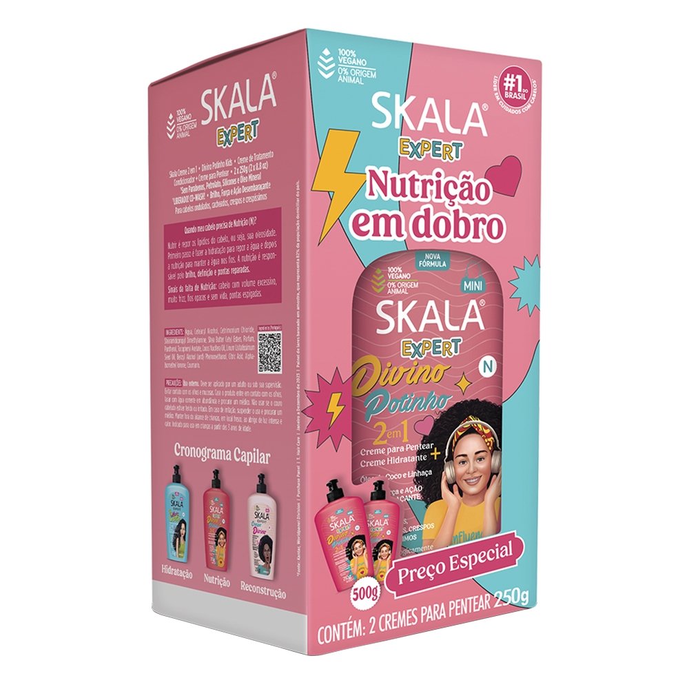 Creme para Pentear Skala Divino Potinho 250g - Embalagem com 2 Unidades