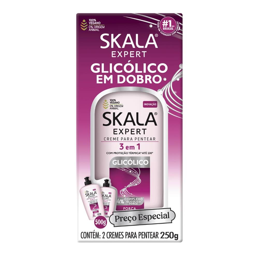 Kit Creme Pentear Skala Glicolico 2x250G