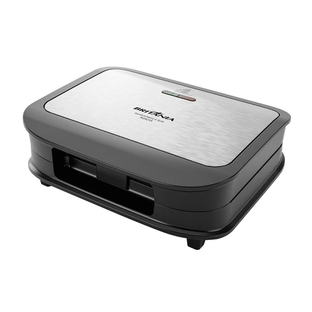 Sanduicheira/Grill Britânia BGR25A - 2 Em 1, 750W, Preto/Inox, 220V