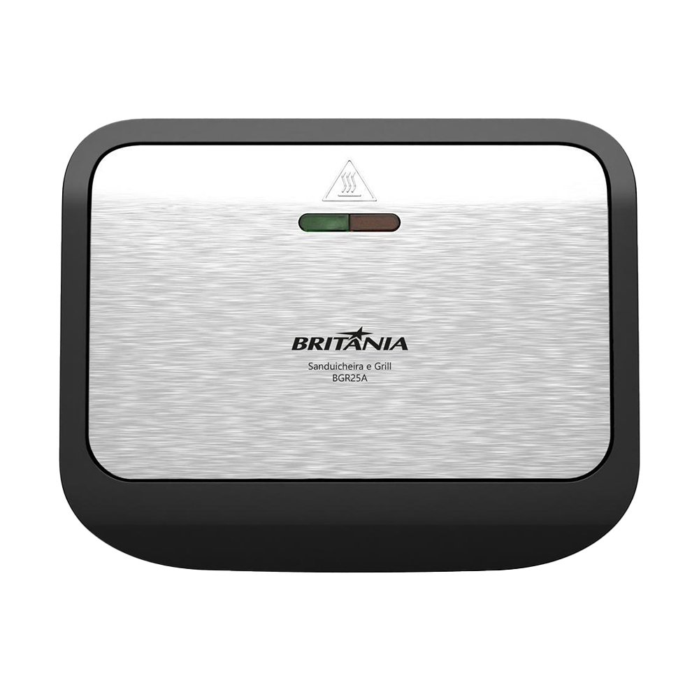 Sanduicheira/Grill Britânia BGR25A - 2 Em 1, 750W, Preto/Inox, 220V