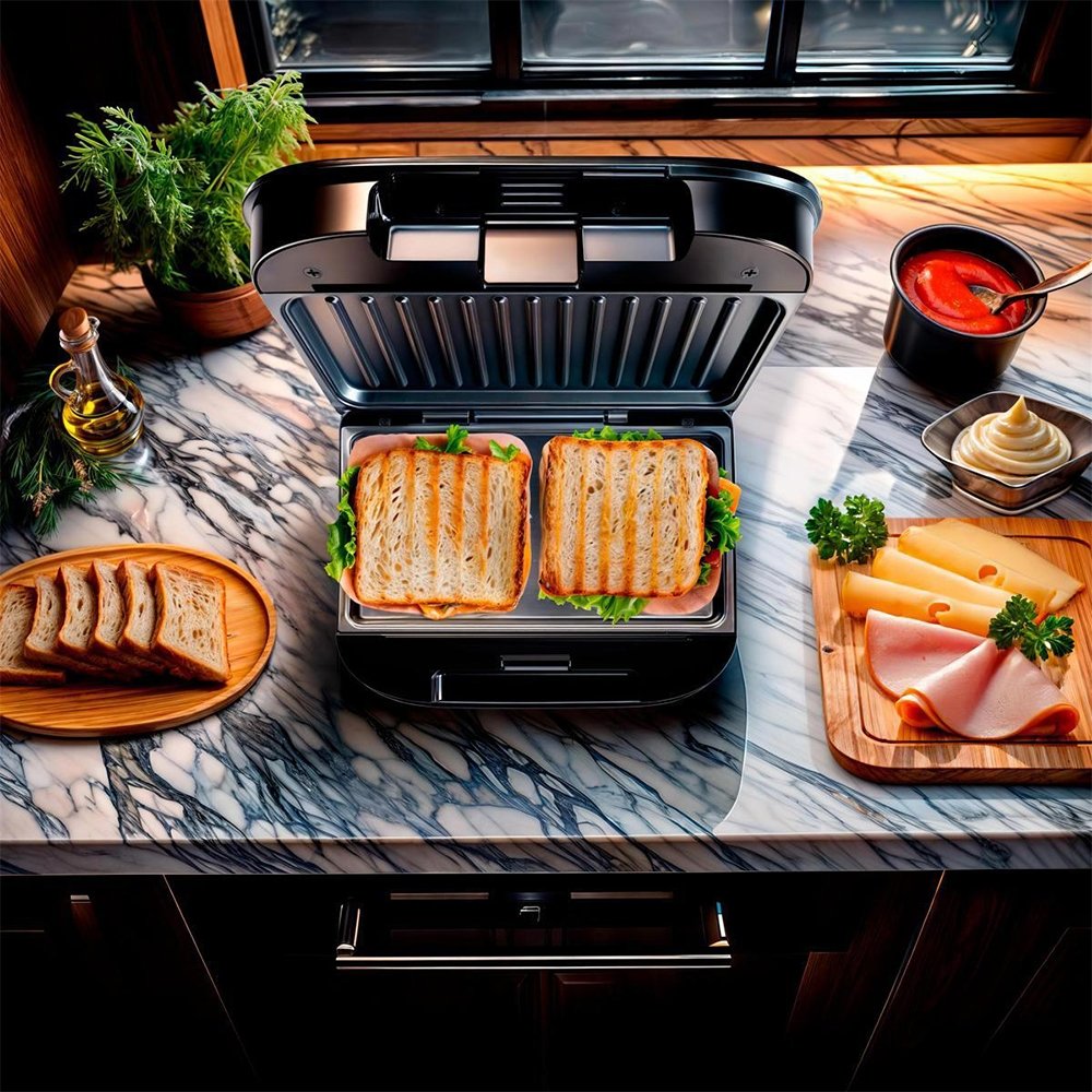 Sanduicheira/Grill Britânia BGR25A - 2 Em 1, 750W, Preto/Inox, 220V