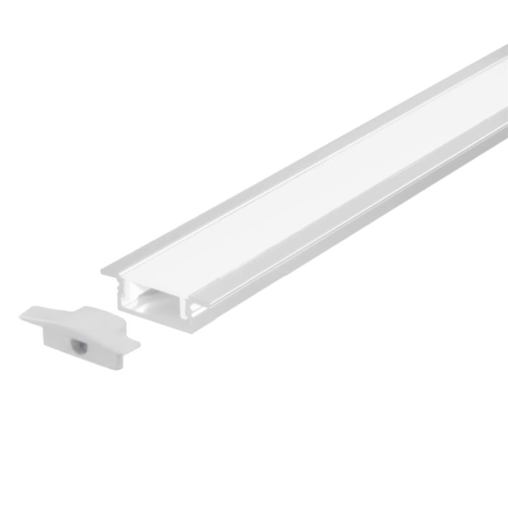 Perfil P/ Fita Led Slim Branco 100cm Embutir