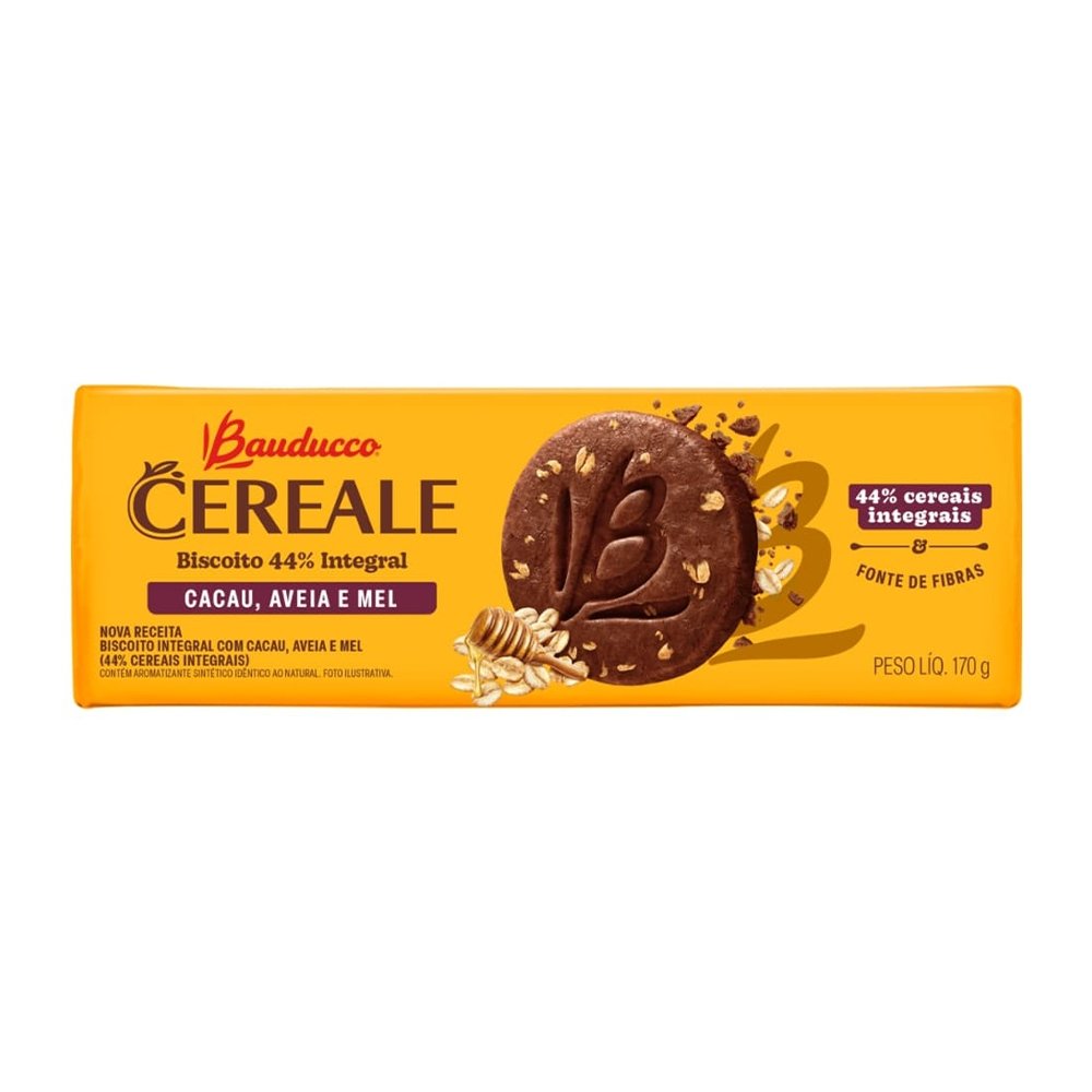 Biscoito Bauducco Cereale Castanha 170g - Embalagem com 50 Unidades